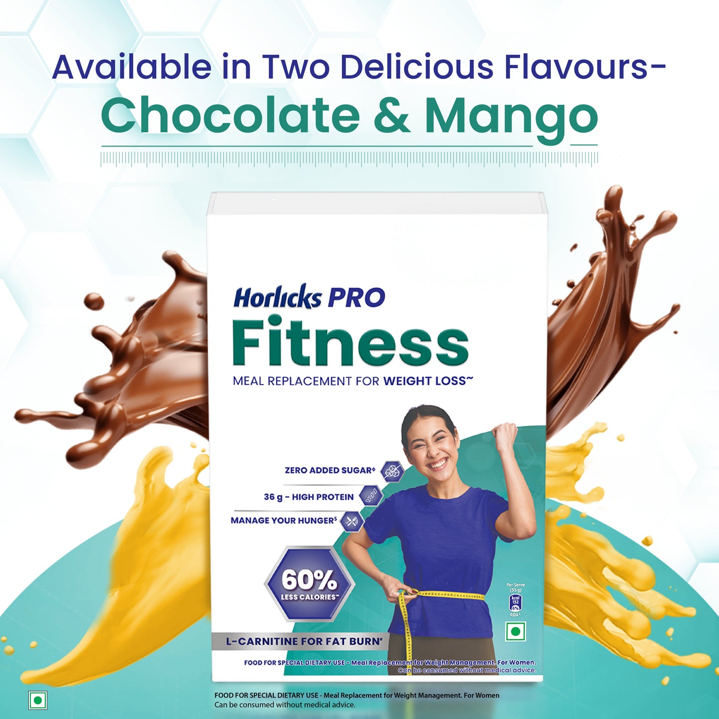 Horlicks Pro Fitness Mango Combo (400gm+400gm), Meal Replacement for Weight Loss