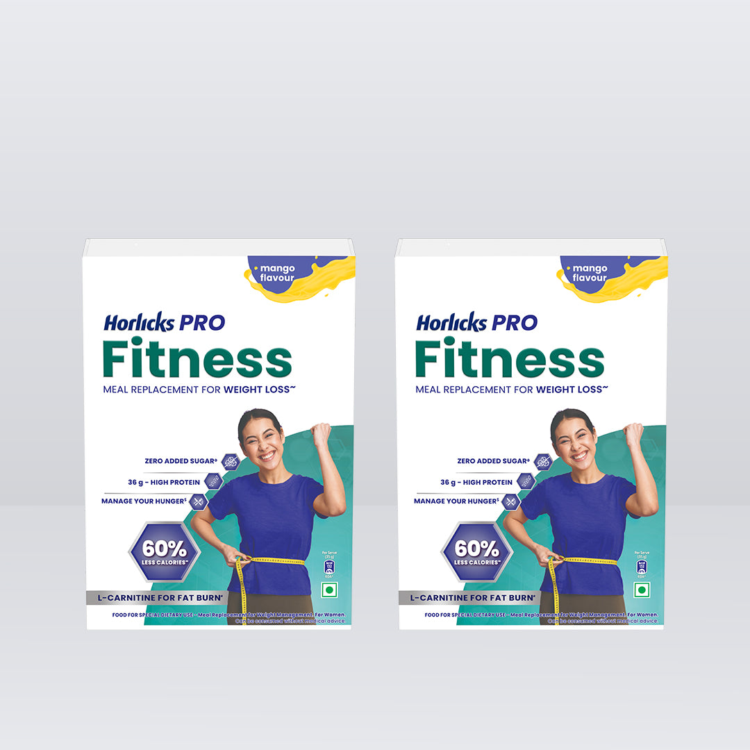 Horlicks Pro Fitness Mango Combo (400gm+400gm) BIB, Meal Replacement for Weight Loss