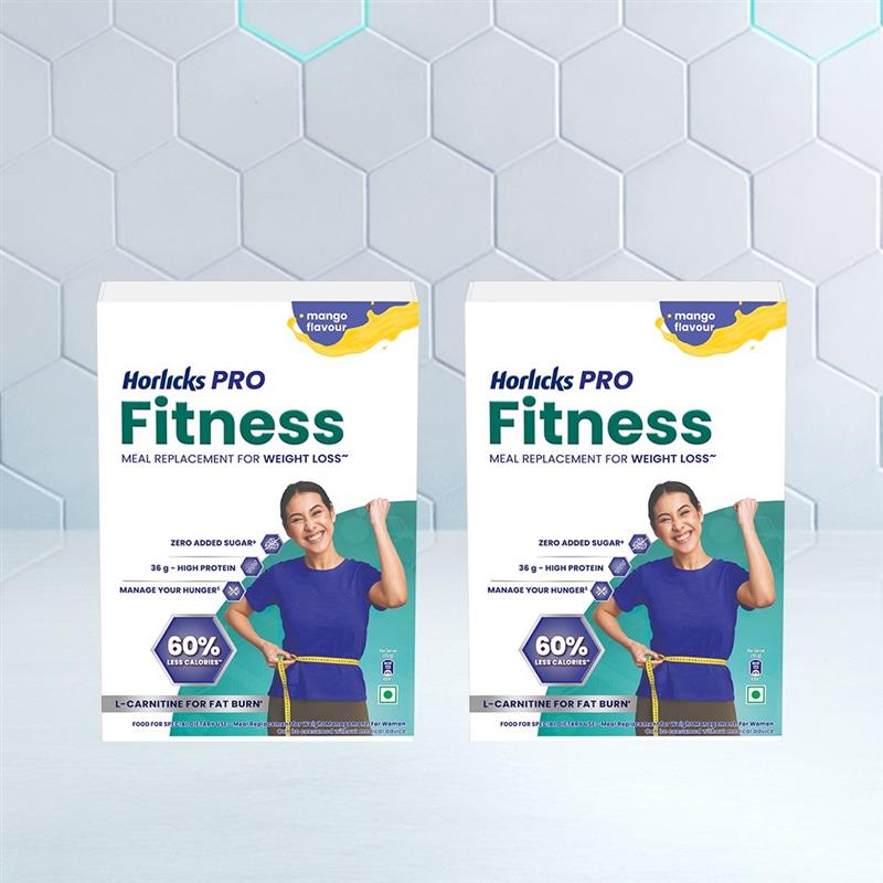 Horlicks Pro Fitness Mango Combo (400gm+400gm) BIB, Meal Replacement for Weight Loss