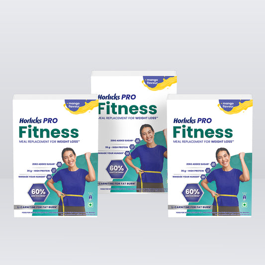 Horlicks Pro Fitness Mango Triple Pack (400g x 3), Meal Replacement for Weight Loss