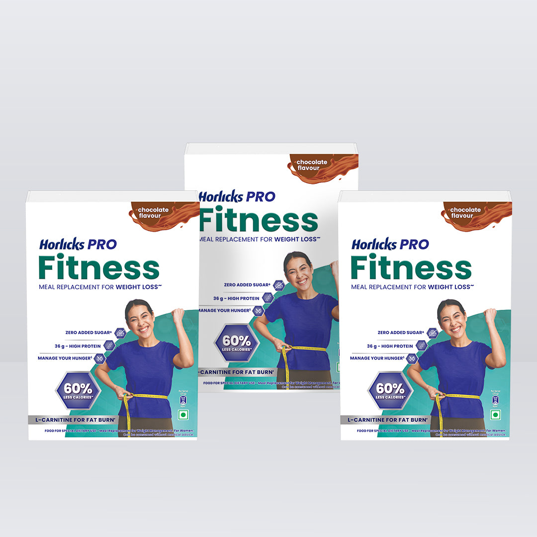 Horlicks Pro Fitness Chocolate Triple Pack (400g x 3), Meal Replacement for Weight Loss