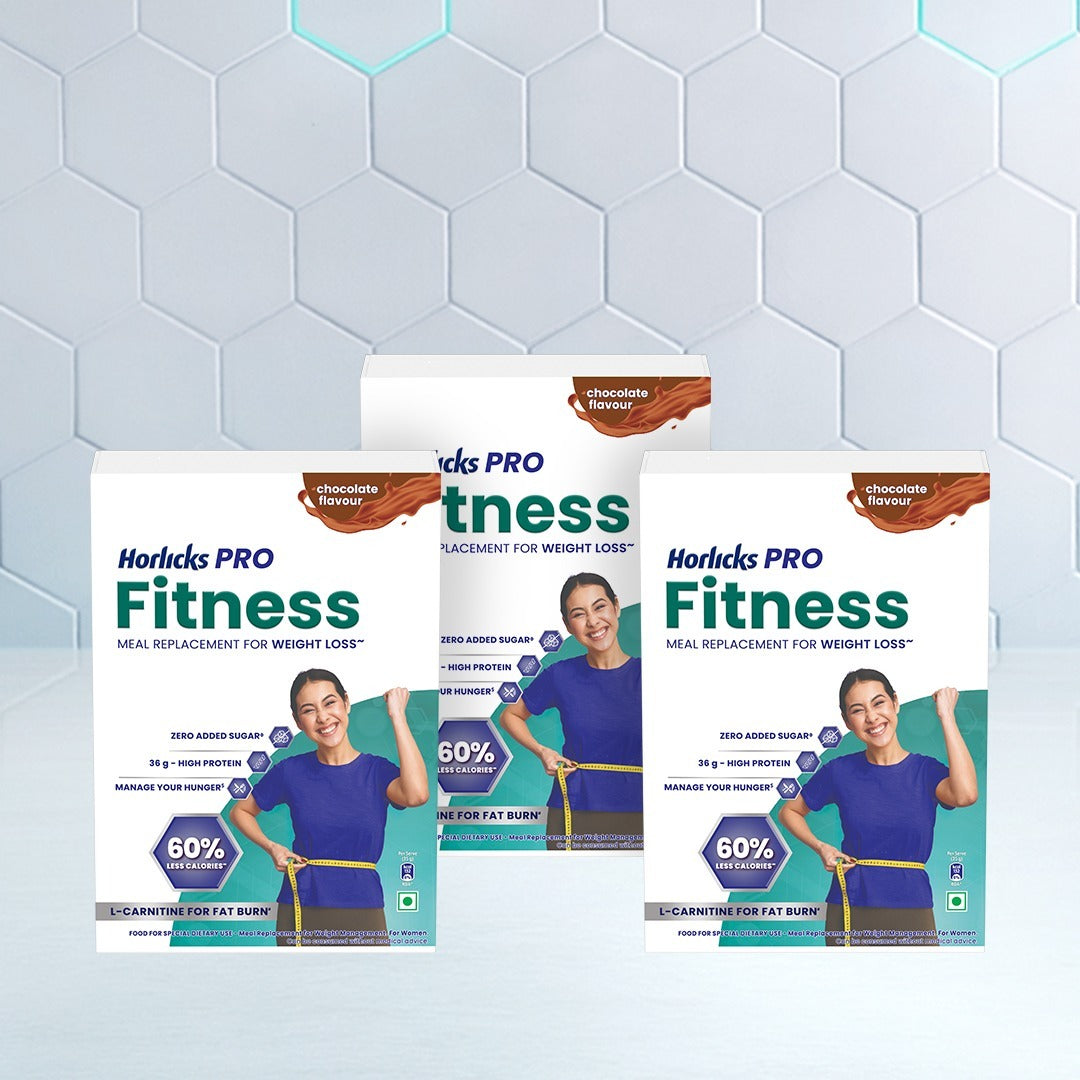 Horlicks Pro Fitness Chocolate Triple Pack (400g x 3), Meal Replacement for Weight Loss
