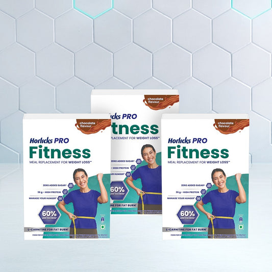 Horlicks Pro Fitness Chocolate Triple Pack (400g x 3), Meal Replacement for Weight Loss