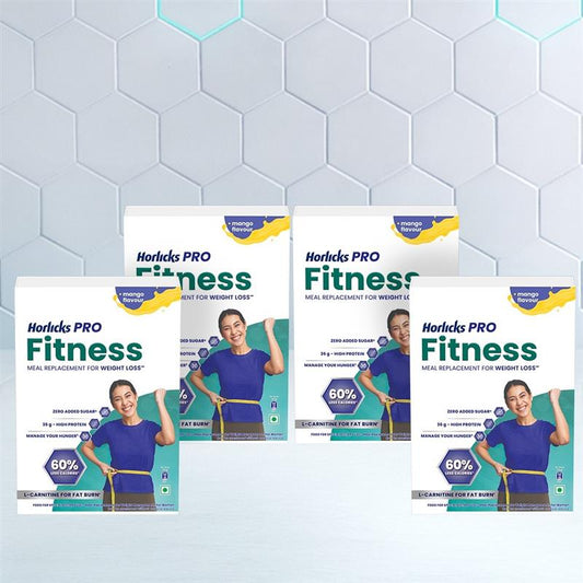 Horlicks Pro Fitness Mango Value Pack (400g x 4), Meal Replacement for Weight Loss