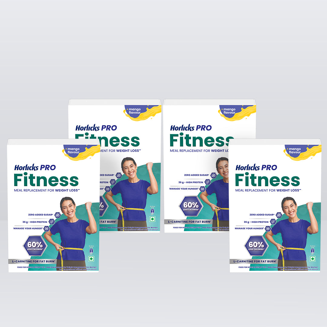 Horlicks Pro Fitness Mango Value Pack (400g x 4), Meal Replacement for Weight Loss