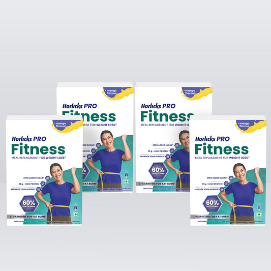 Horlicks Pro Fitness Mango Value Pack (400g x 4), Meal Replacement for Weight Loss
