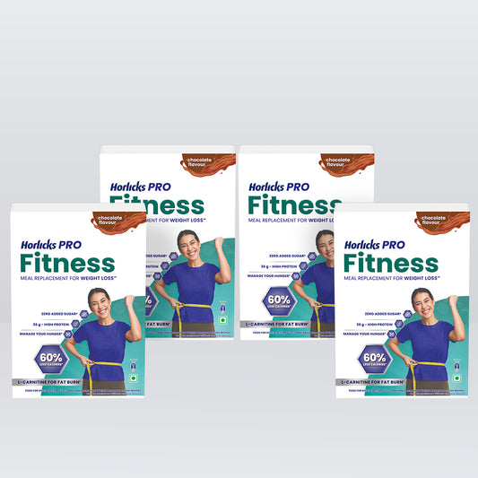 Horlicks Pro Fitness Chocolate Value Pack (400g x 4), Meal Replacement for Weight Loss