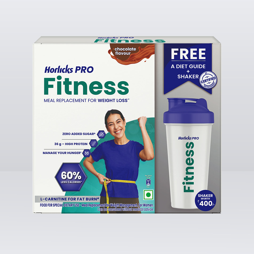 Horlicks Pro Fitness Chocolate 400g, Meal Replacement for Weight Loss