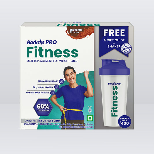Horlicks Pro Fitness Chocolate 400g, Meal Replacement for Weight Loss