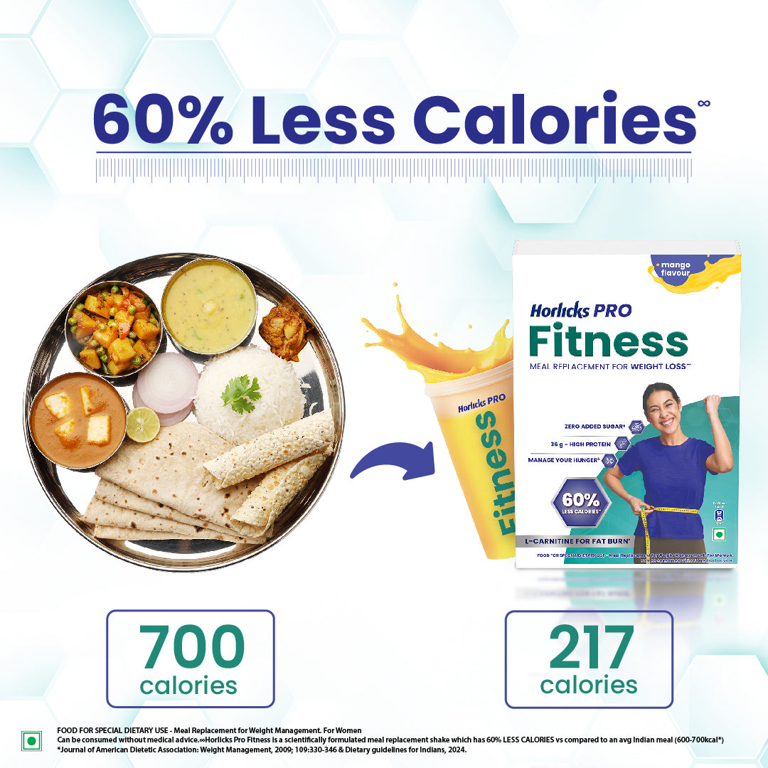 Horlicks Pro Fitness Mango 400g BIB, Meal Replacement for Weight Loss