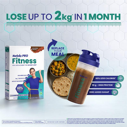 Horlicks Pro Fitness Chocolate 400g BIB,Meal Replacement for Weight Loss