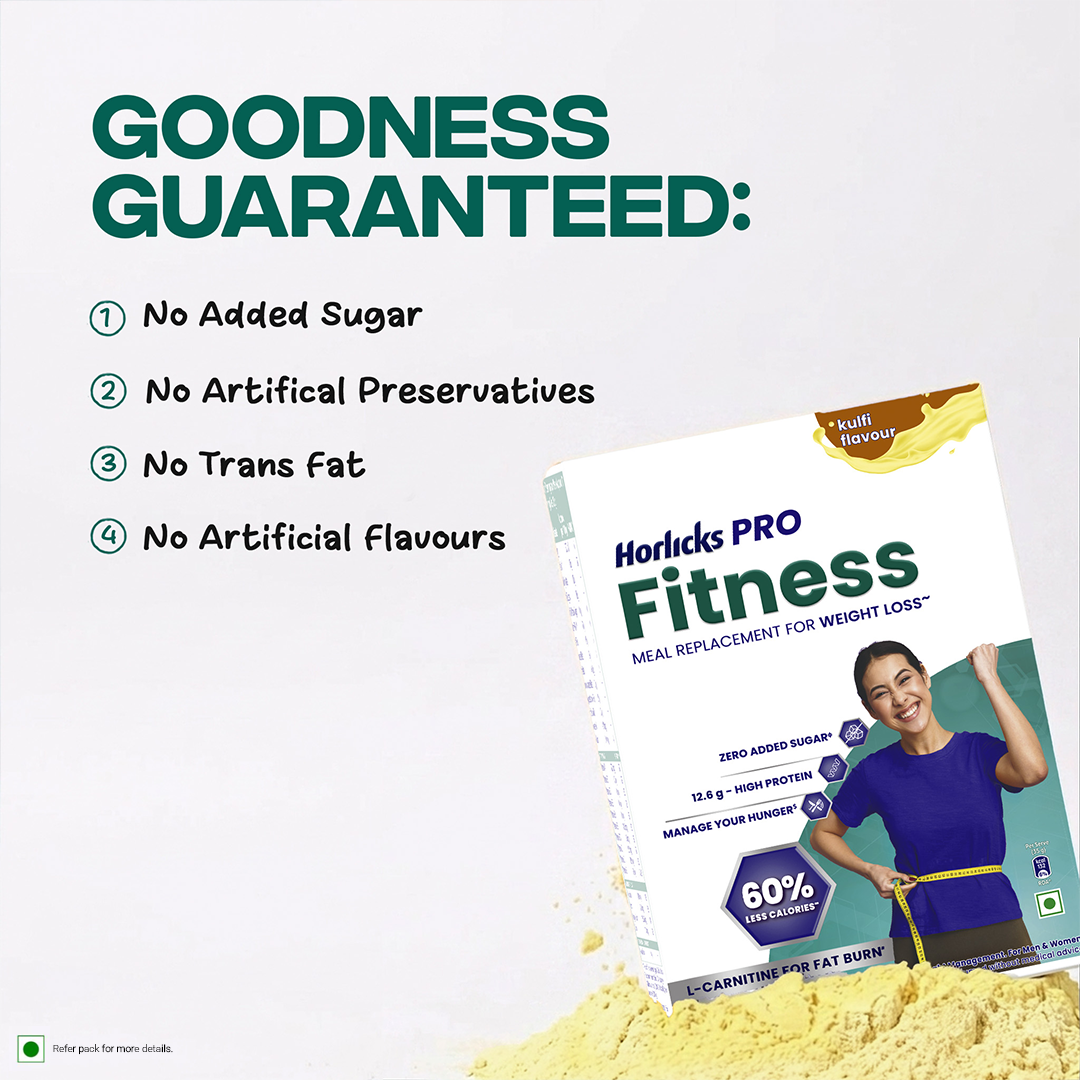 Horlicks Pro Fitness Kulfi 400g, Meal Replacement for Weight Loss