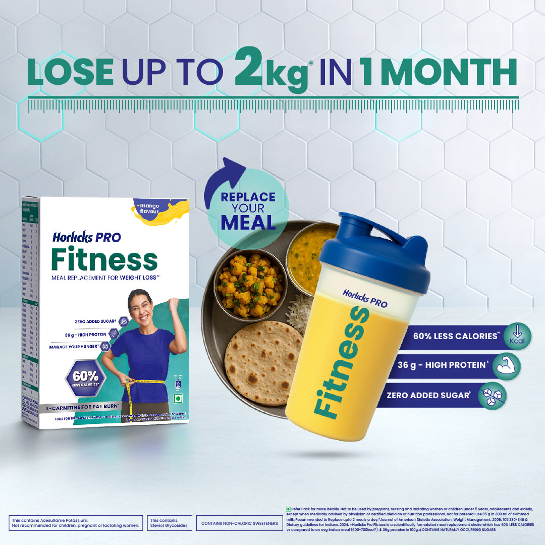 Horlicks Pro Fitness Mango 400g BIB, Meal Replacement for Weight Loss