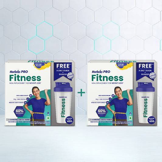 Horlicks Pro Fitness Mango Combo (400gm+400gm), Meal Replacement for Weight Loss