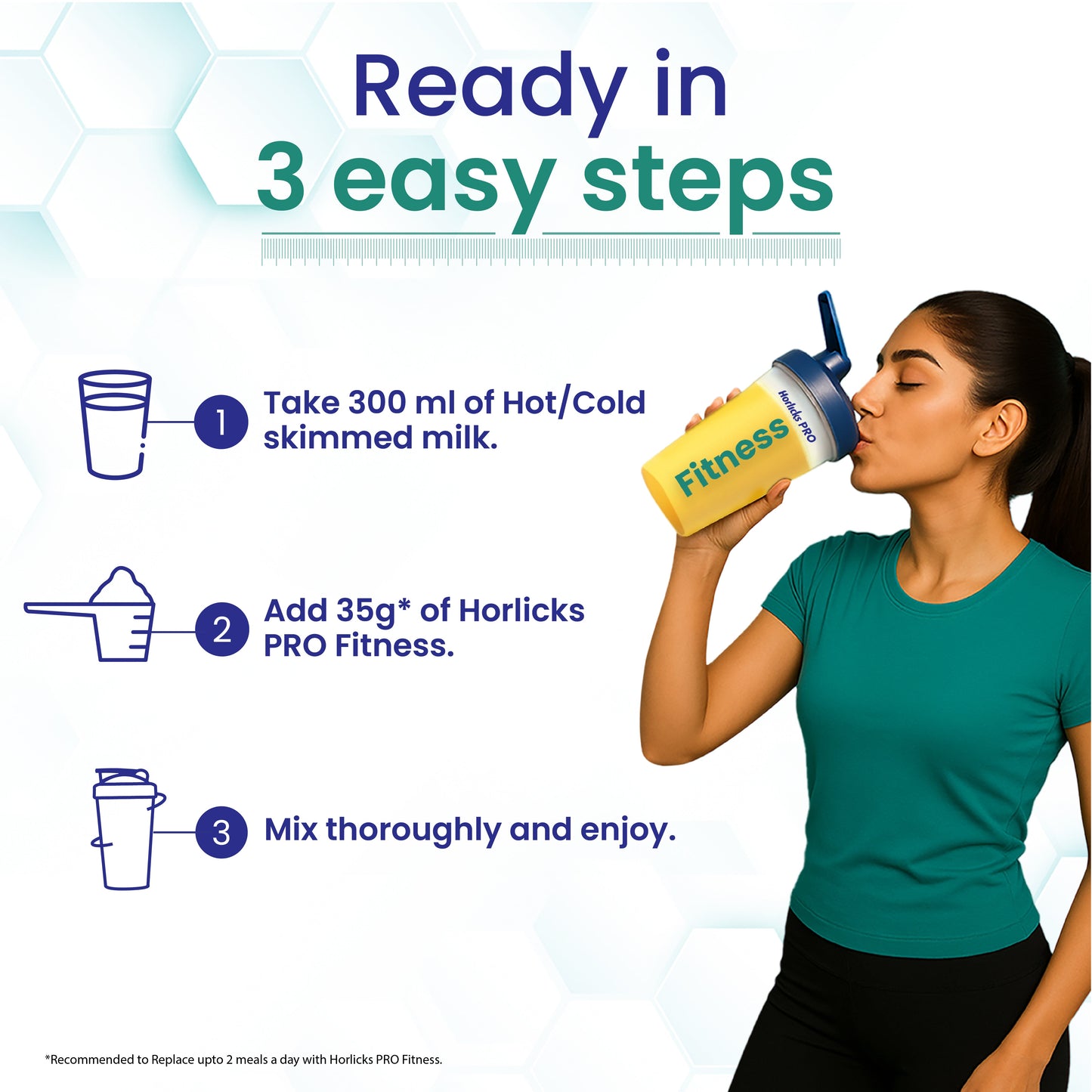 Horlicks Pro Fitness Mango Combo (400gm+400gm), Meal Replacement for Weight Loss